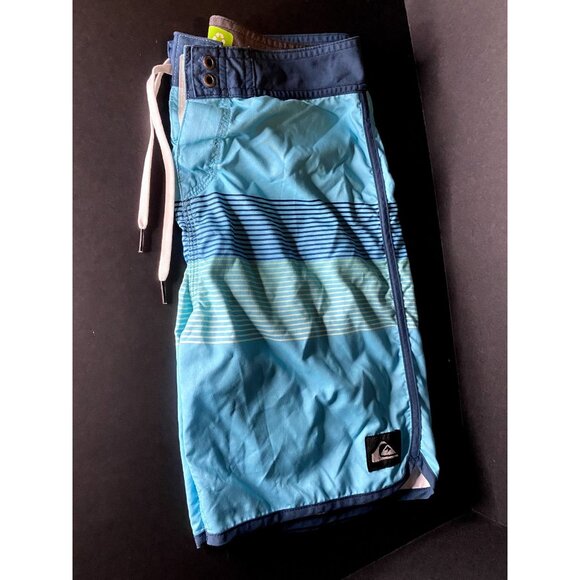Quiksilver Mens 30 Striped Colorblock Recycler Board Shorts Beach Swim Trunks - Picture 4 of 9